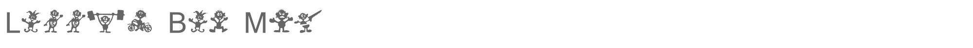 Sample characters Little Big Man Font